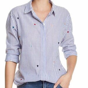 Rails Hearts Taylor Embroidered Shirt XS NWOT